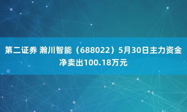 第二证券 瀚川智能（688022）5月30日主力资金净卖出100.18万元
