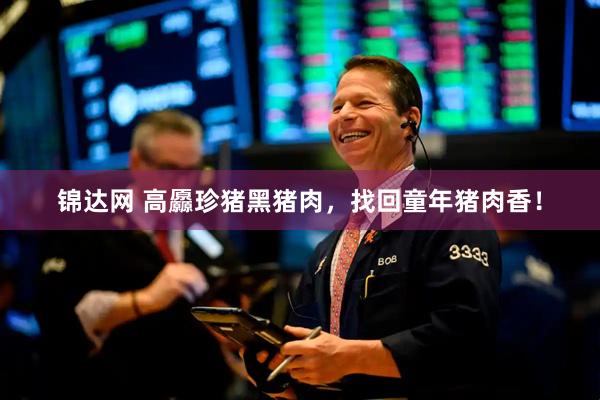锦达网 高厵珍猪黑猪肉，找回童年猪肉香！